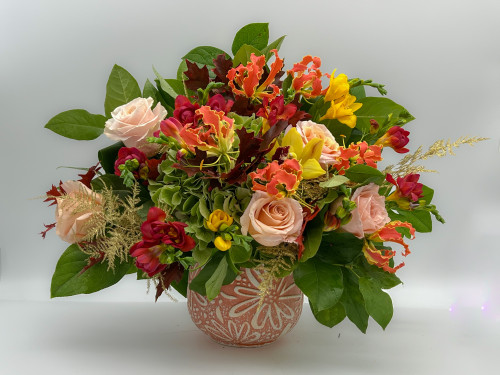 Aranjament floral Toamna in culori pastel